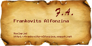 Frankovits Alfonzina névjegykártya
